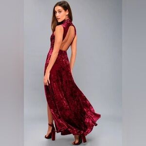 Lulus Maroon Velvet Dress!